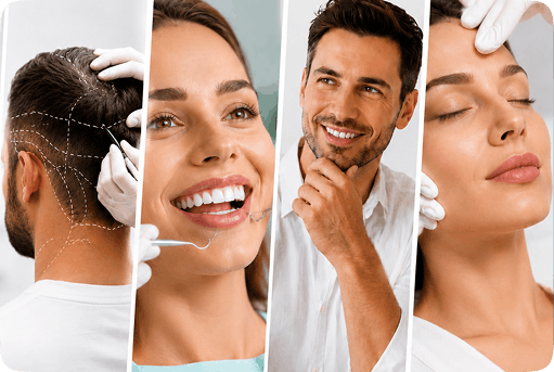Diğer klinik hizmetleri temsil eden kolaj